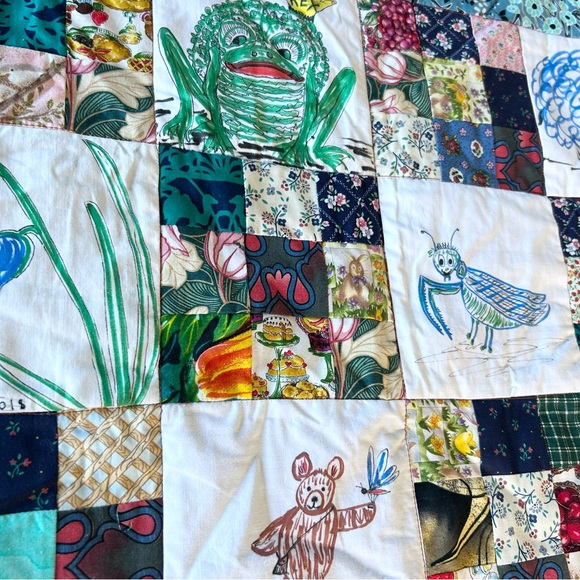 Handmade Baby Quilt with Original Hand-drawn Woodland/farm animals Art
#0911246 - Picture 6 of 13